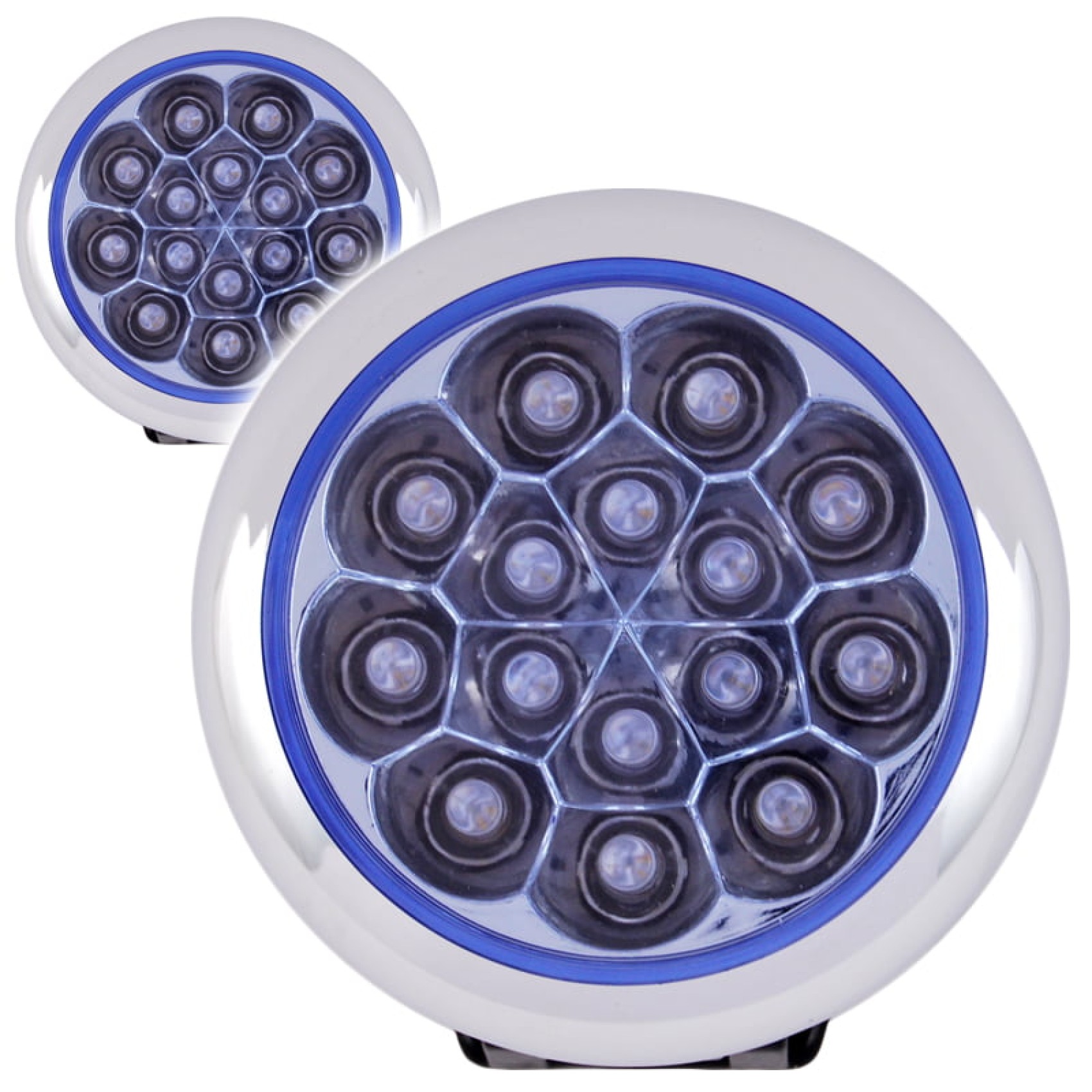 Spotlights 15 LED Blue Round 12V