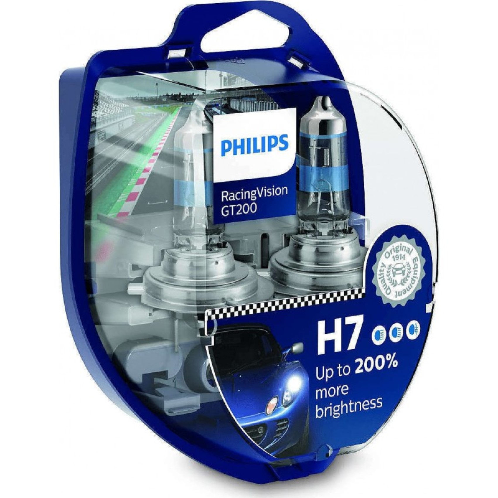 Λάμπες Philips Η4 Racing Vision GT200 12V 60/55W +200% 12342RGTS2