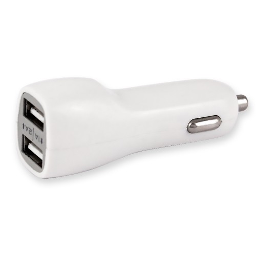 φορτιστης αυτοκινητου 2 usb 1000/2100ma - ασπρο φορτιστης αυτοκινητου 2 usb 1000/2100ma - ασπρο