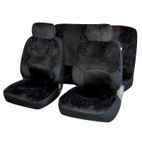 καλύμματα σετ universal με αποσπώμενο κεφαλάρι (alcantara) 6 τμχ - μαυρο