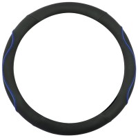 καλυμμα τιμονιου wavy 38cm - μαυρο/μπλε