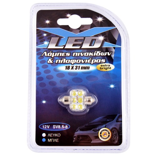 λαμπα led festoon 12v λευκη 1 τμχ λαμπα led festoon 12v λευκη 1 τμχ
