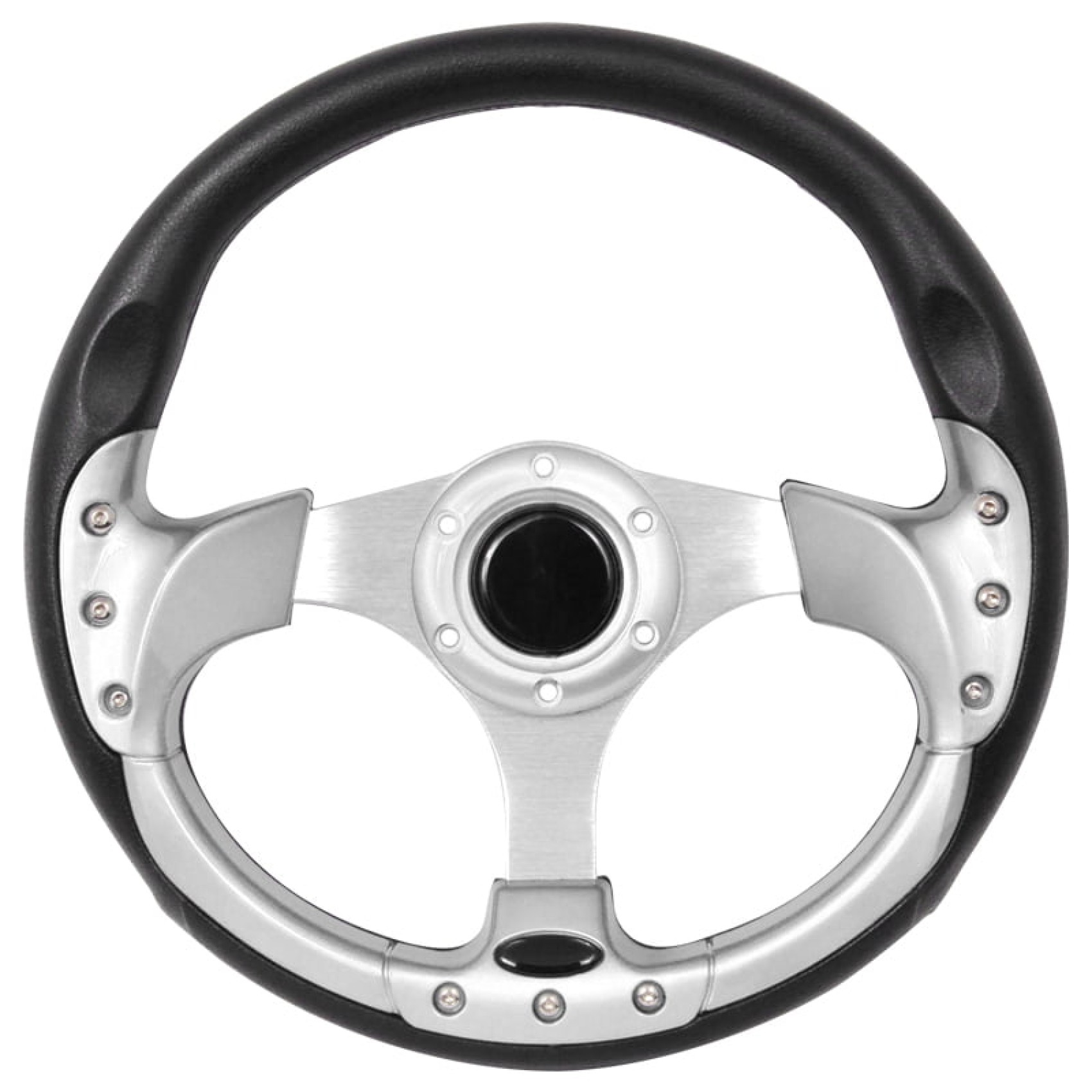 τιμονι σπορ 32cm - μαυρο/ασημι