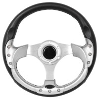 τιμονι σπορ 32cm - μαυρο/ασημι