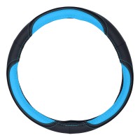 καλυμμα τιμονιου triple c pu 38cm - μαυρο/μπλε