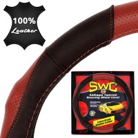 καλυμμα τιμονιου δερμα curves 38cm - μαυρο/κοκκινο
