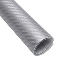διακοσμητικη αυτοκολλητη ταινια 3d carbon ρολο ασημι 30x150cm