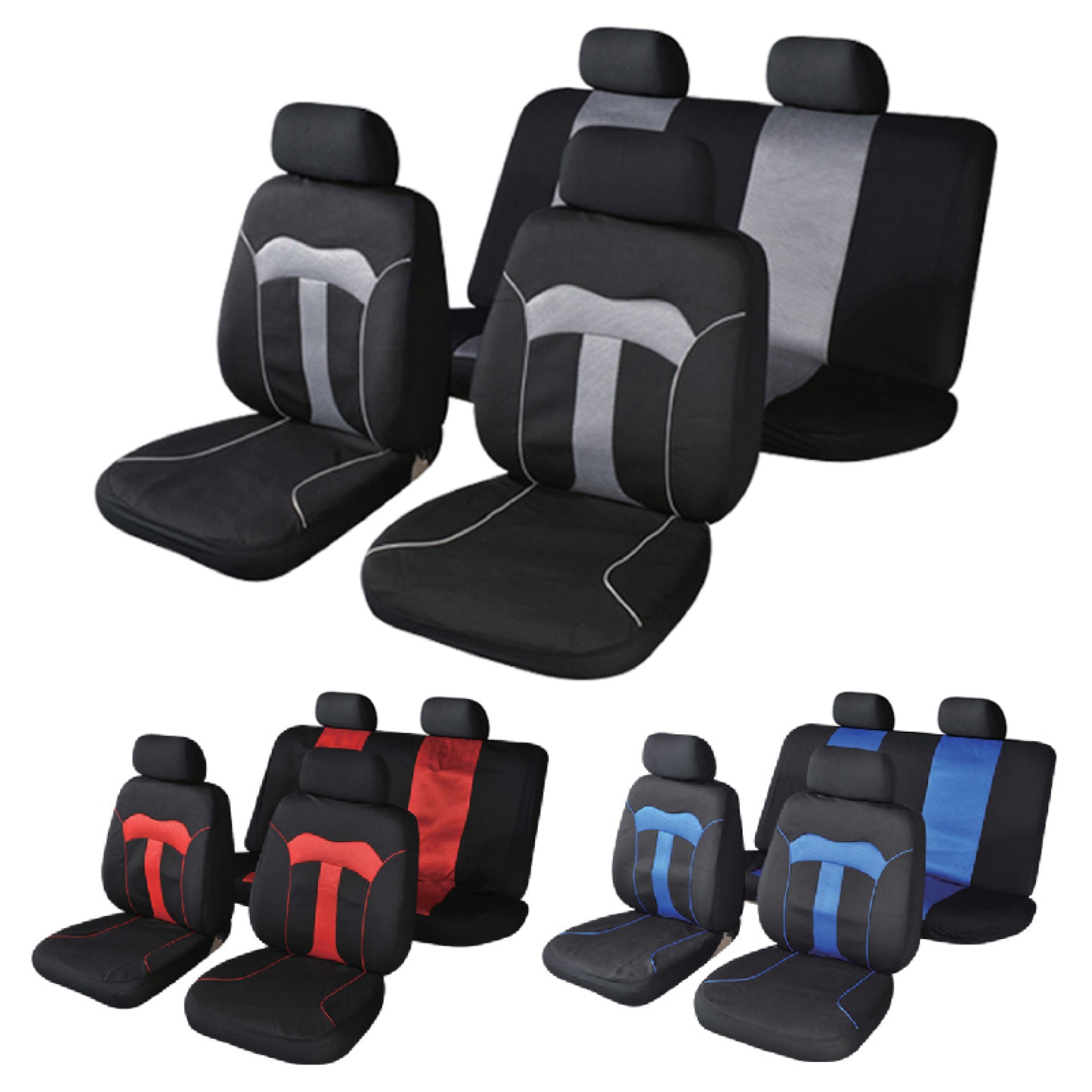 Καλύμματα ΣΕΤ Universal με Αποσπώμενο Κεφαλάρι (PolyMesh) THOR 10 τμχ - ΜΑΥΡΟ/ΜΠΛΕ