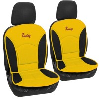πλατοκαθίσματα μπροστινά σετ universal (ύφασμα) racing sandwich 2 τμχ - κιτρινο/μαυρο