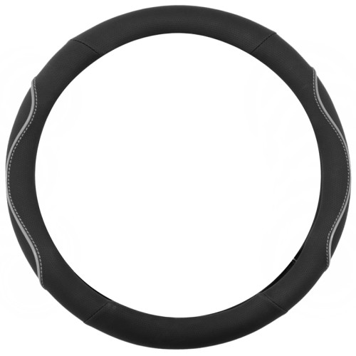 καλυμμα τιμονιου wavy 38cm - μαυρο/γκρι καλυμμα τιμονιου wavy 38cm - μαυρο/γκρι