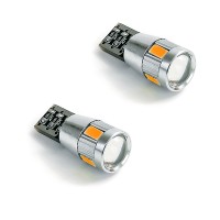 λαμπες 6 led t10 wedge-canbus 12v 2 τμχ - πορτοκαλι