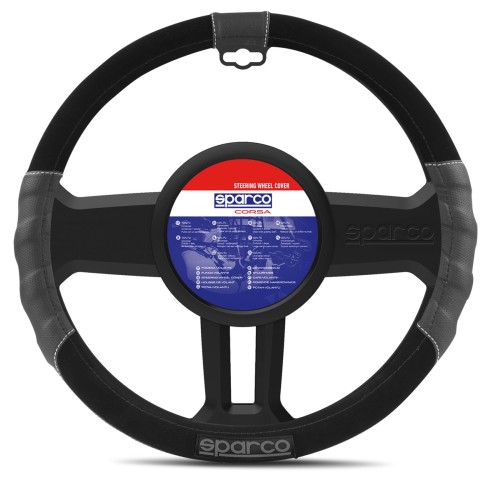 κάλυμμα τιμονιού συνθετικό sport line μαύρο 1τμχ sparco