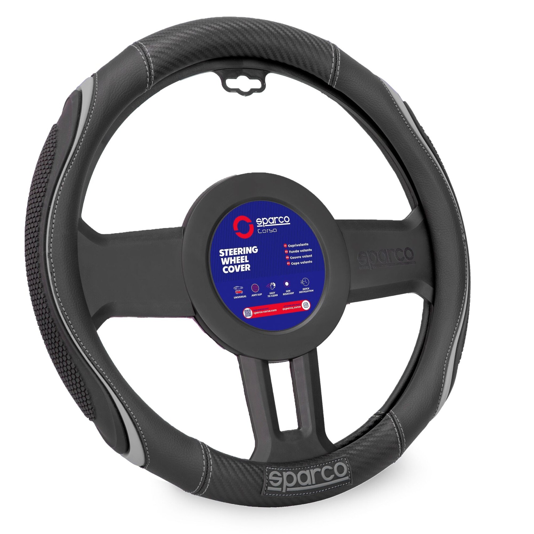 κάλυμμα τιμονιού συνθετικό μαύρο 1τμχ sparco