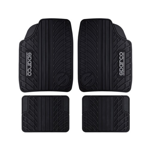 πατάκια λάστιχο μαύρα 4τμχ sparco