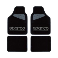 μοκέτα μαύρη με γκρι logo 4τμχ sparco