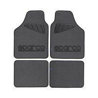 μοκέτα γκρι με μαύρο logo 4τμχ sparco