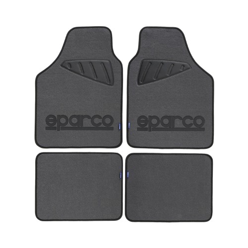 μοκέτα γκρι με μαύρο logo 4τμχ sparco