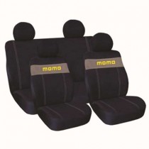 Κάλυμμα Καθισμάτων Υφασμάτινο Momo Σετ 7τμχ 002 Μαύρο-Γκρι