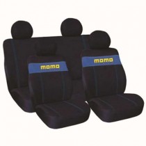 Κάλυμμα Καθισμάτων Υφασμάτινο Momo Σετ 7τμχ 002 Μαύρο-Μπλε