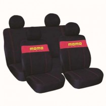 Κάλυμμα Καθισμάτων Υφασμάτινο Momo Σετ 7τμχ 002 Μαύρο-Κόκκινο