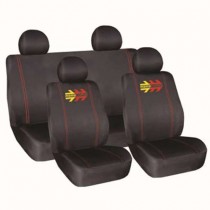 Κάλυμμα Καθισμάτων Υφασμάτινο Momo Σετ 7τμχ 003 Μαύρο-Κόκκινο