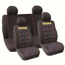 Κάλυμμα Καθισμάτων Υφασμάτινο Momo Σετ 7τμχ 009 Μαύρο-Κόκκινο
