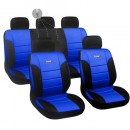 Κάλυμμα Δερματίνη Autoline Luxury Σετ 9τμχ Μαύρο-Μπλε